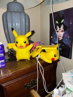 Pikachu night light & Pikachu charger with useful 3 usb ports