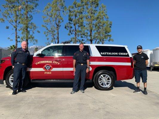 22k gold vinyl and reflective vinyl laid down for Cathedral City Fire Dept.