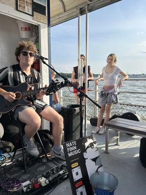 Nate Finn singing as we cruised