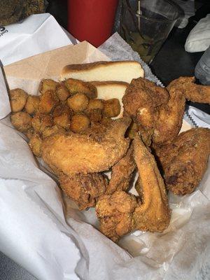 Chicken plate with Cajun okra