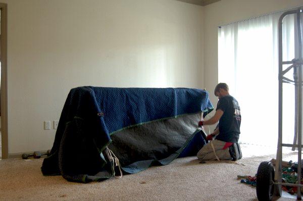 We wrap all of your prized possessions, even that couch your wife has been begging you to get rid of...