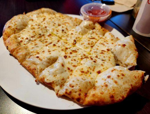 Cheese bread is solid.