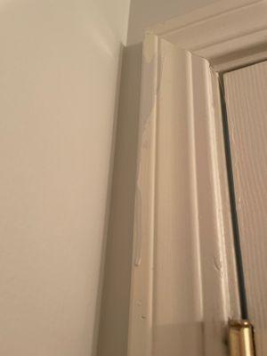 Very bad drip and paint marks on my white trim.