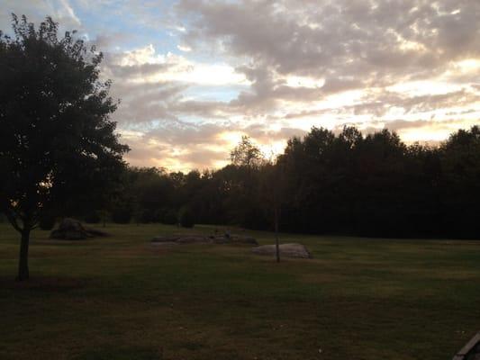 Big green areas for kids to run and rocky surfaces to Play