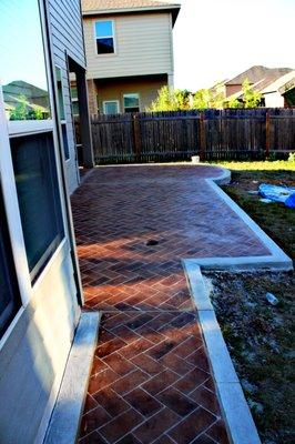 Concrete Patio with Brick Overlay