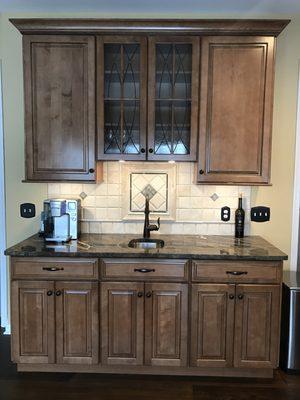 Kitchen Bar/Sink Area, replaced an unsighly desk area.