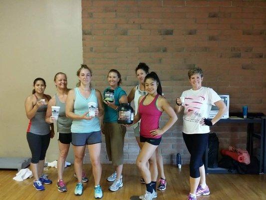 MELT class, Ignite's high intensity training program, showing off their favorite products.