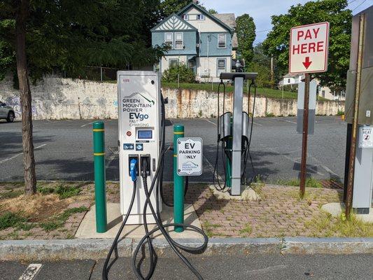 EV charger in the back parking lot