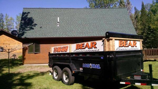 Hunter Green GAF Shingles installed by Bear Renovations. Minocqua, Wi