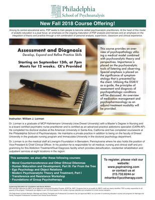 Fall'18 Registration! Among its central educational aims, PSP seeks to train people to become skilled psychoanalytic practitioners.