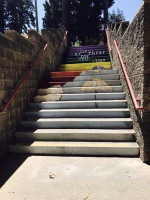 A recently painted set of stairs at Ramona