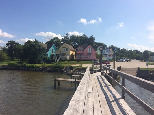 From the private pier looking toward the rental houses