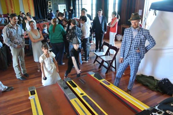 Rolling Skeeball at a Wedding.