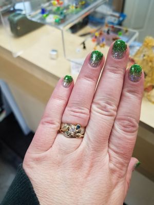 Sparkly and green