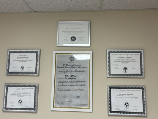 Here are all of the certifications and diplomas which Leivys has earned.