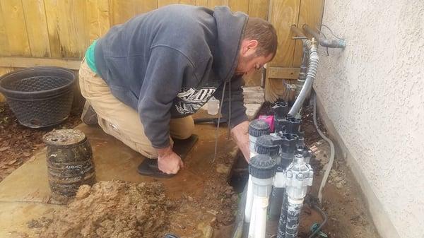 I am repairing a main line water leak on Christmas Day.