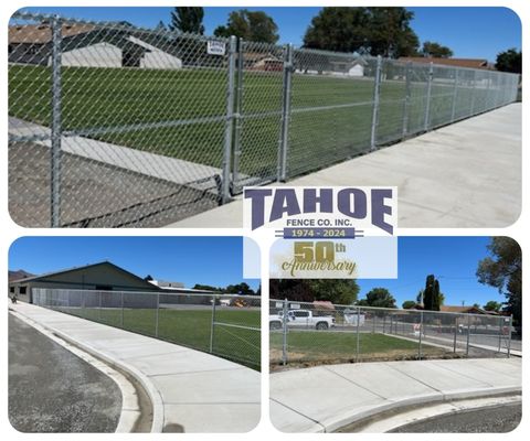 Galvanized Chain Link Fence & Gates by Tahoe's Crews at Elementary School in Yerington  (Lyon County.) 2024