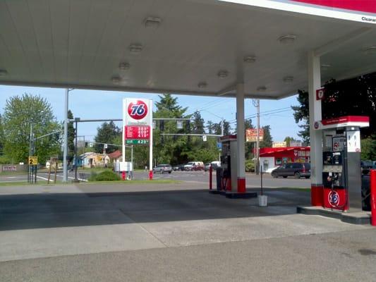 76 gas next to Mikes