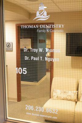 When you arrive at Thomas Dentistry this is a view of our waiting area and entrance to our Mercer Island dental office.