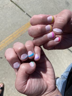 Rainbow tips.