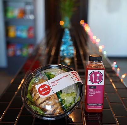 Fresh salads and cold-pressed juices available!