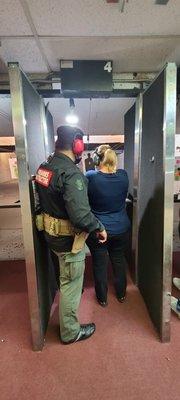 Personal Firearms and Concealed Weapon License Student with Instructor.