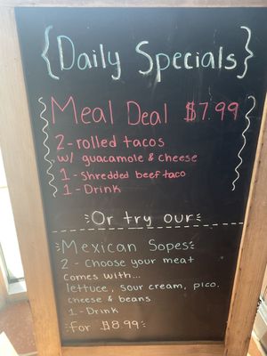 Menu. Daily special