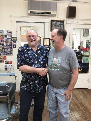 My pop with his barber and friend Bob Dascola