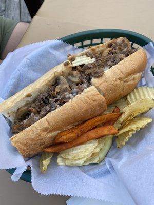 Cheese Steak with mushrooms and fried onions $12.75