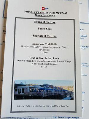 Special of the day menu