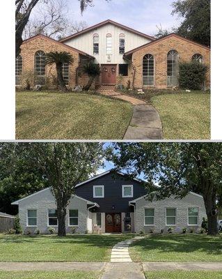 Exterior before and after