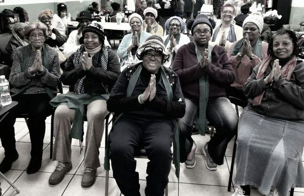 Chair Yoga for the ladies at "Wonderful Life Senior Center"