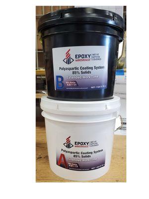 Epoxy Warehouse USA Polyaspartic topcoat gives superior strength with low odor and VOC