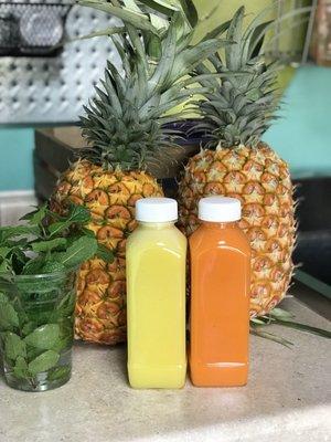 Pineapple Zinger and Liquid Sunshine! Fresh Cold pressed Juice - loaded with Vit C and so much more!