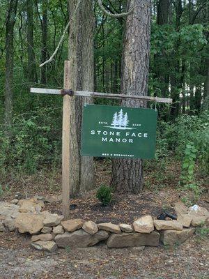 Entrance to Stone Face Manor, which backs up to the Shawnee National Forest