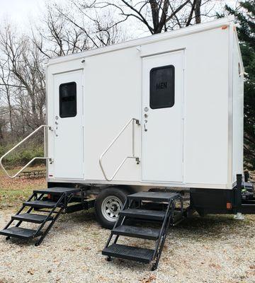 We now offer a 2 station restroom trailer that includes a winter package for winter events. No weather is too cold!