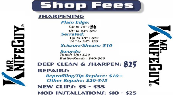 Our services and fees;