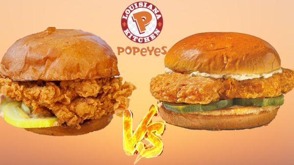 Spicy chicken sandwich and Cajun flounder fish sandwich