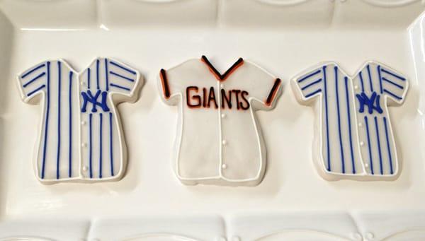 Yankee and Giants Jersey Shortbread Cookies