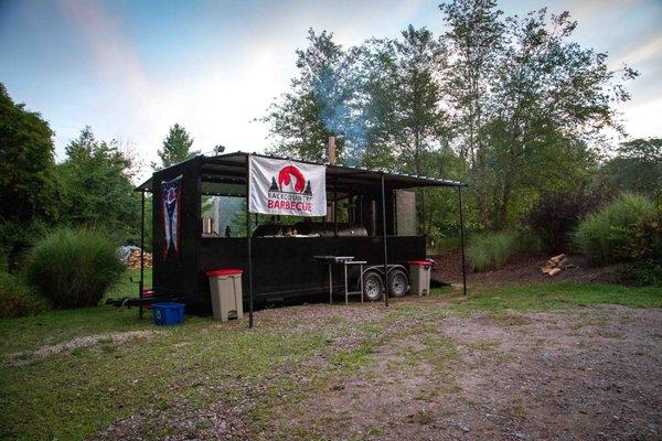 Backcountry Barbecue...real pit barbecue smoked and served fresh from our 20 foot mobile smoking unit.