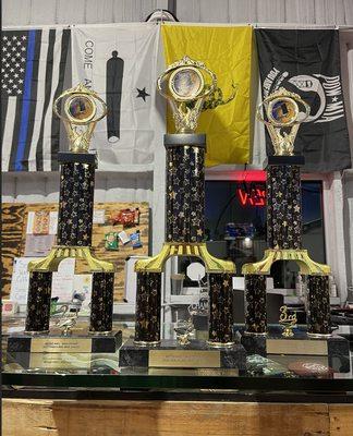 December Beer League Tournament Trophies