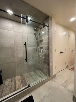 After - bathtub replaced with a fabulous shower!