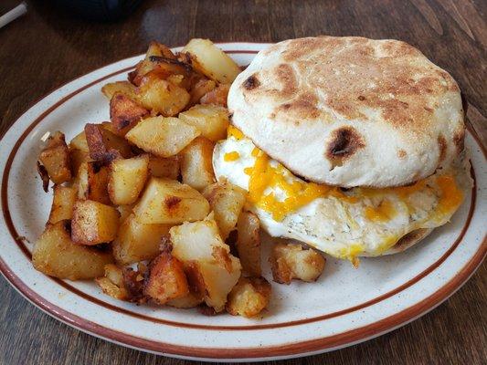 Breakfast sandwich and "homies"