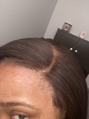 Over bleached, crusty, pushed back because she had to cut lace that I needed because she forgot I said no baby hairs