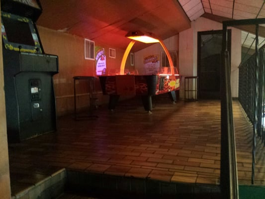 Air Hockey on the balcony level