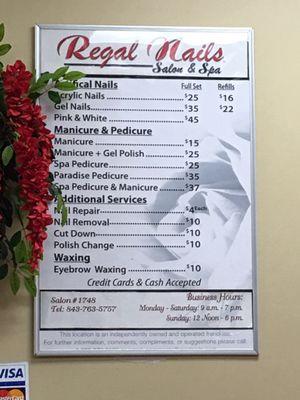 Services and prices