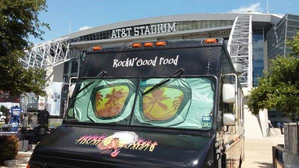 Shrimp One at AT&T Stadium cooking at a Cowboy game