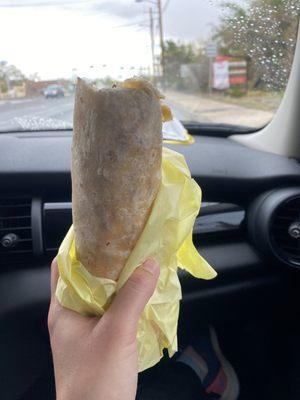 Chorizo and egg burrito