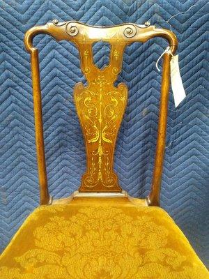 Inlai back of side chair made of Resewood,Portuguese origen