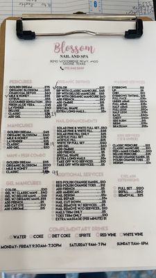 Price list